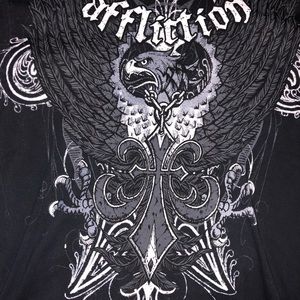 Black Affliction silver foil shirt